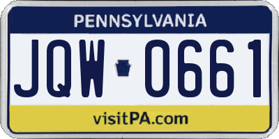 PA license plate JQW0661
