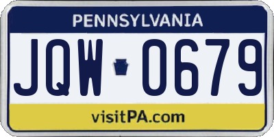 PA license plate JQW0679