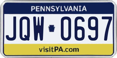 PA license plate JQW0697