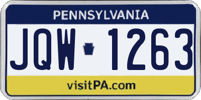 PA license plate JQW1263