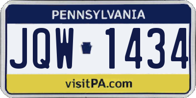 PA license plate JQW1434