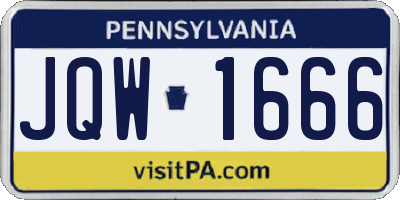 PA license plate JQW1666