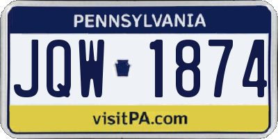 PA license plate JQW1874