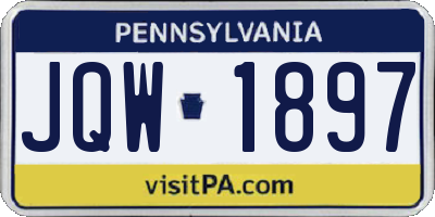 PA license plate JQW1897