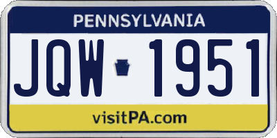 PA license plate JQW1951
