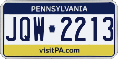 PA license plate JQW2213