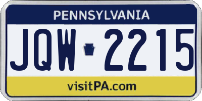 PA license plate JQW2215