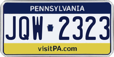 PA license plate JQW2323