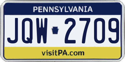 PA license plate JQW2709
