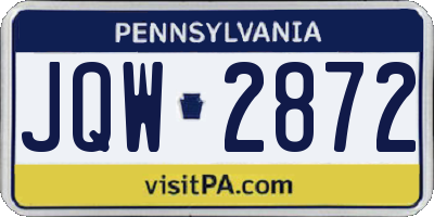 PA license plate JQW2872