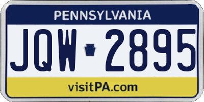 PA license plate JQW2895