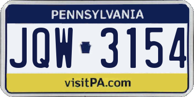 PA license plate JQW3154