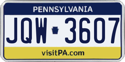 PA license plate JQW3607