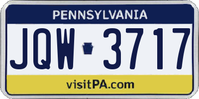 PA license plate JQW3717