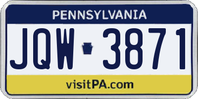 PA license plate JQW3871