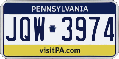 PA license plate JQW3974