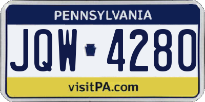 PA license plate JQW4280