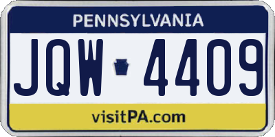 PA license plate JQW4409