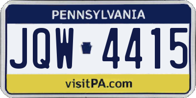 PA license plate JQW4415
