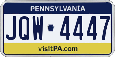 PA license plate JQW4447