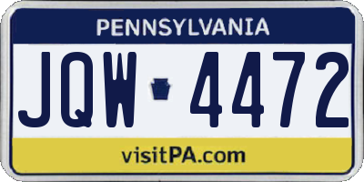 PA license plate JQW4472