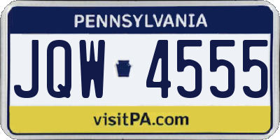 PA license plate JQW4555