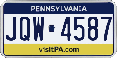 PA license plate JQW4587
