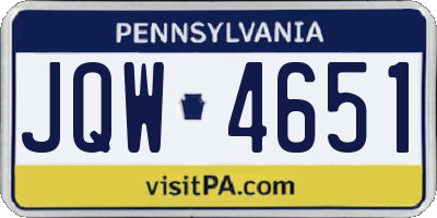 PA license plate JQW4651
