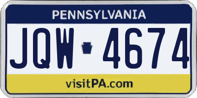 PA license plate JQW4674