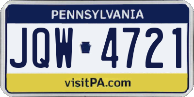 PA license plate JQW4721