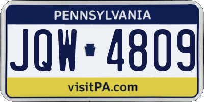PA license plate JQW4809