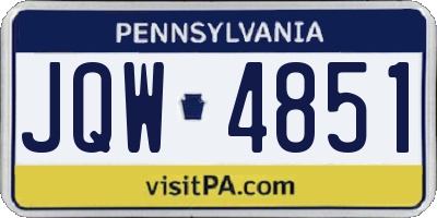 PA license plate JQW4851