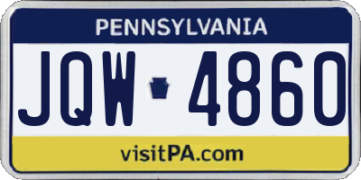 PA license plate JQW4860