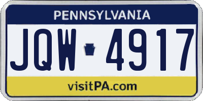 PA license plate JQW4917