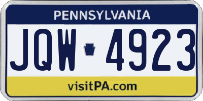PA license plate JQW4923