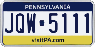 PA license plate JQW5111