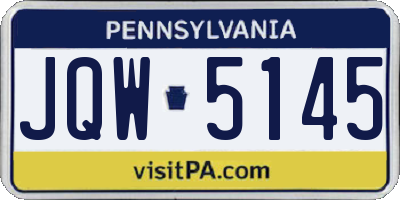 PA license plate JQW5145