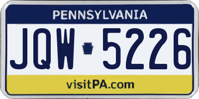 PA license plate JQW5226