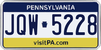 PA license plate JQW5228