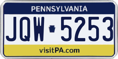 PA license plate JQW5253