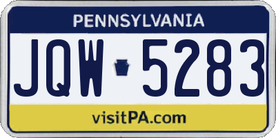 PA license plate JQW5283