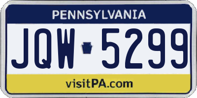 PA license plate JQW5299