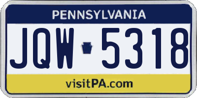 PA license plate JQW5318