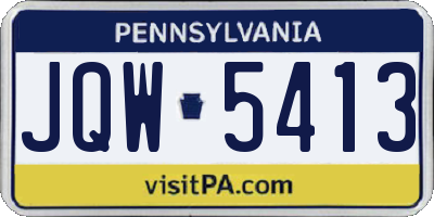 PA license plate JQW5413