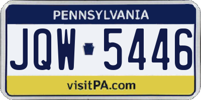 PA license plate JQW5446