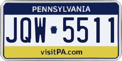PA license plate JQW5511