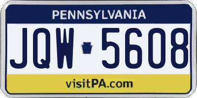 PA license plate JQW5608