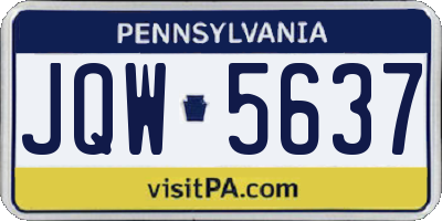 PA license plate JQW5637