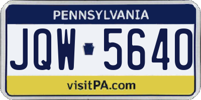 PA license plate JQW5640