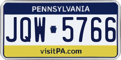 PA license plate JQW5766